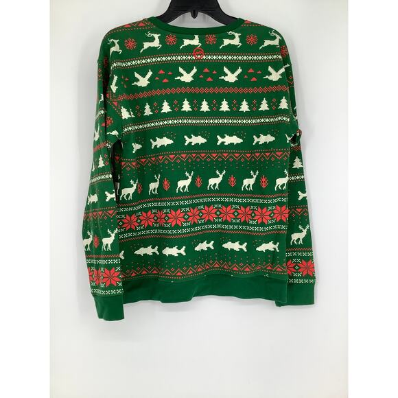 Magellan Outdoors Womens Medium Green Holiday Fleece Crew Neck Sweatshirt G16-24 - Picture 4 of 6